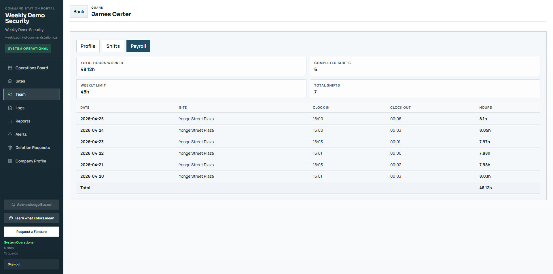 Payroll export