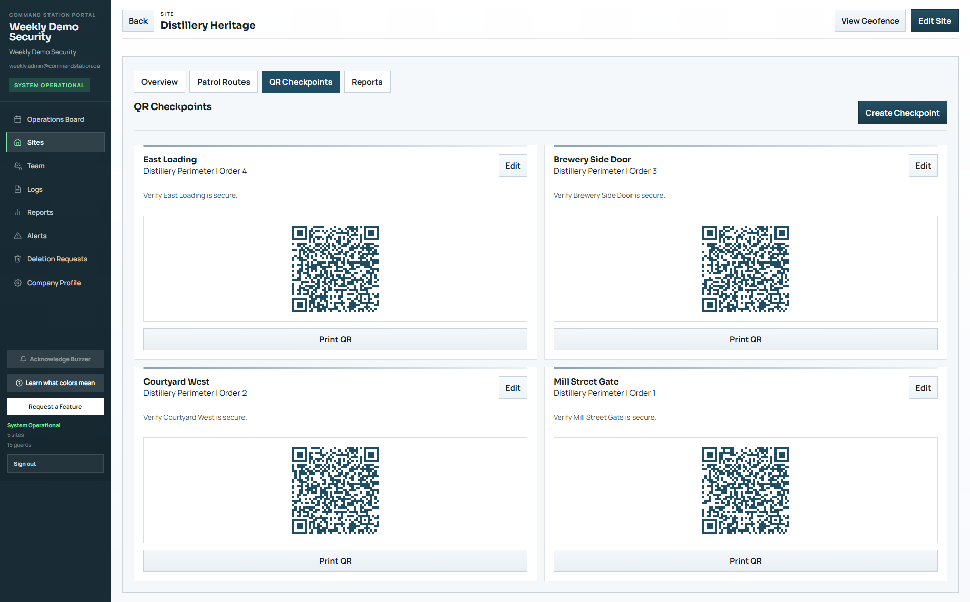 Patrol QR checkpoint manager